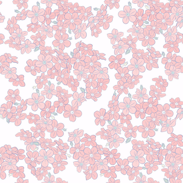 cute flowers seamless vector  pattern - Vector, Image