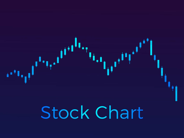 Stock chart, stock market trading. Schedule of rise and fall in prices. Vector illustration - Vector, Image