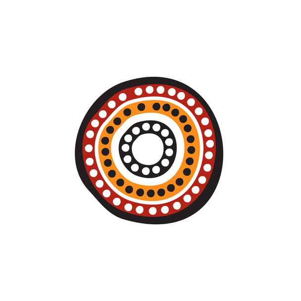 Aboriginal art tečky malování ikony logo design vektorové šablony - Vektor, obrázek