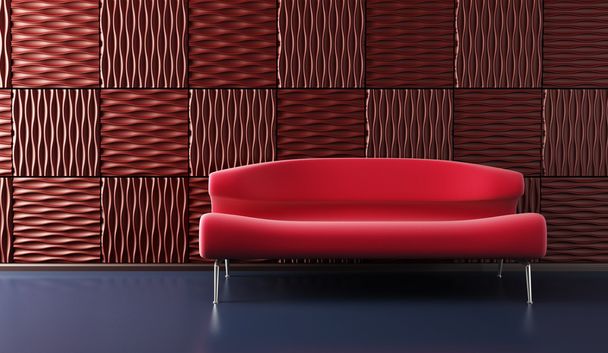 Pop-art lounge room with couch - Foto, afbeelding