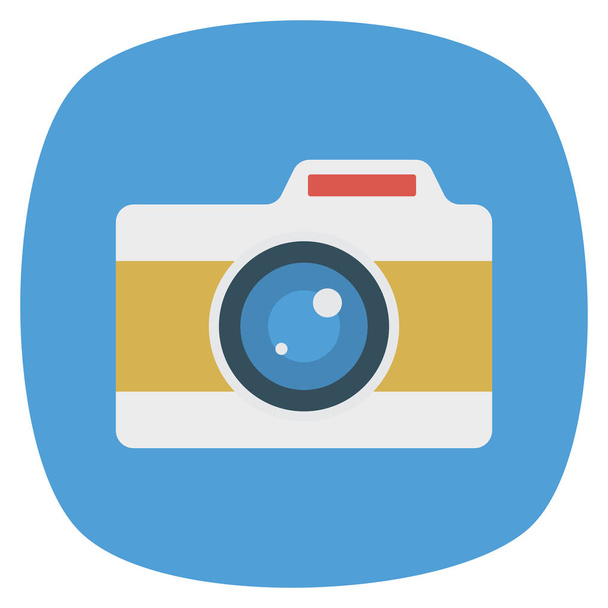 Business and management flat icon. camera - Vector, afbeelding