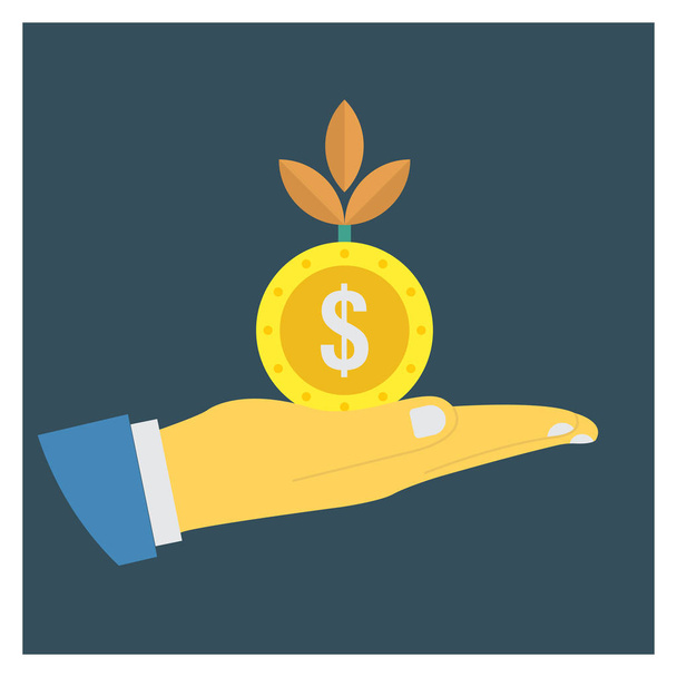 Business Management Flat icon for money  & currency  - Vector, Image