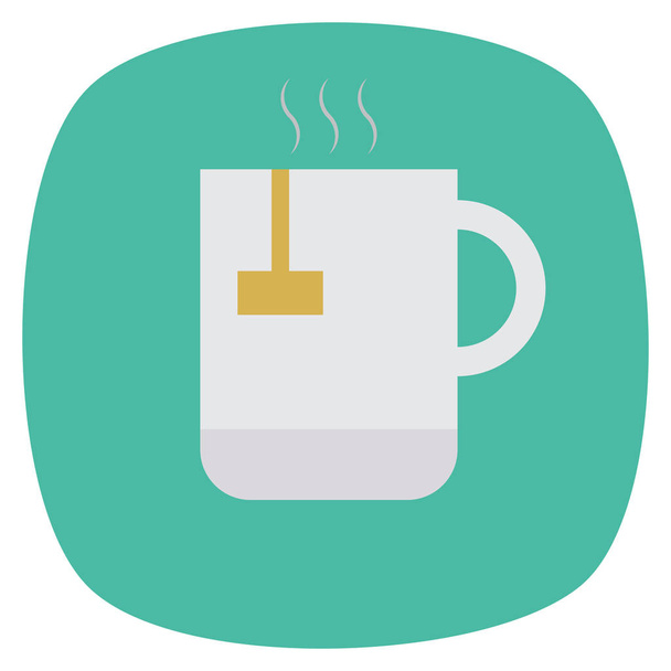 Business and management flat icon. tea cup - Wektor, obraz