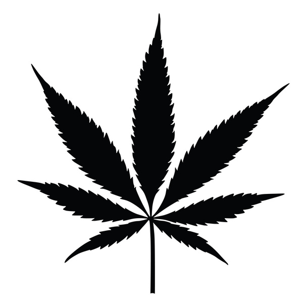 Silhouette vectorielle de feuille de cannabis. Marijuana
. - Vecteur, image