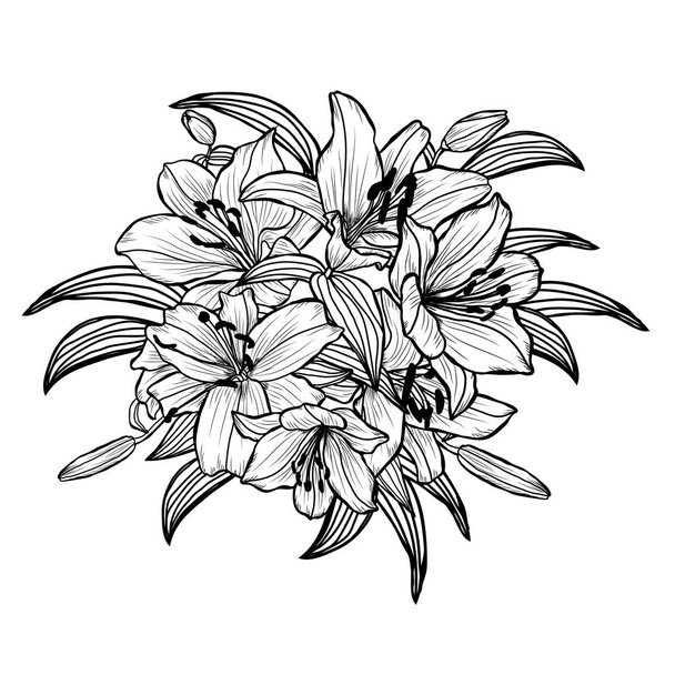 handgezeichneter Blumenschmuck - Vektor, Bild