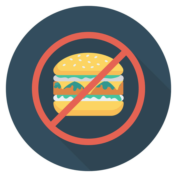 Health & Fitness flat icons for ban &  stop - Vector, Imagen
