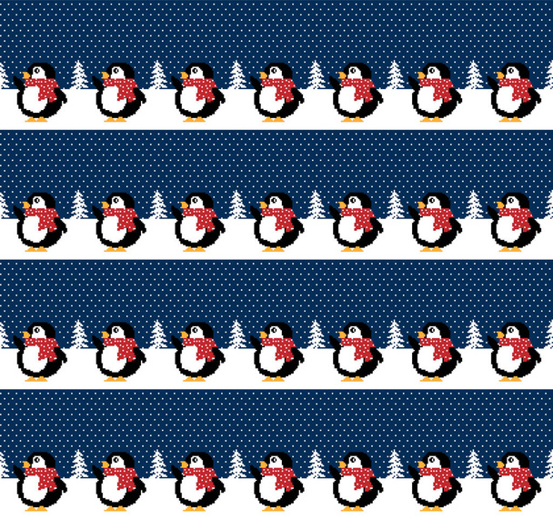 New Year's Christmas pattern pixel vector illustration eps - Vector, Image