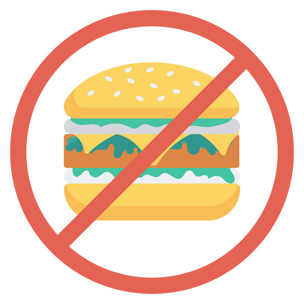 Health & Fitness flat icon  for ban &  stop - Vetor, Imagem