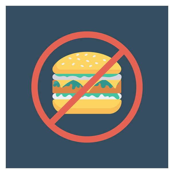 Health & Fitness flat icon for ban &  stop - ベクター画像
