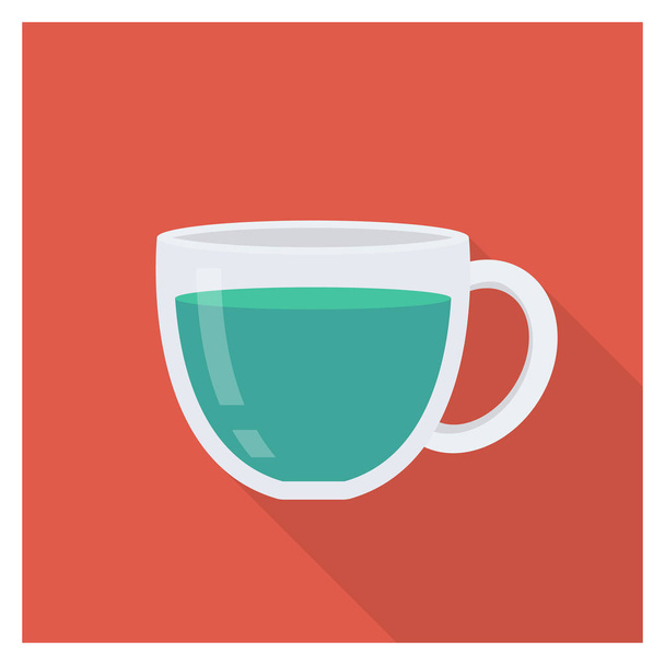 Health & Fitness flat icon for tea &  cup  - Vetor, Imagem