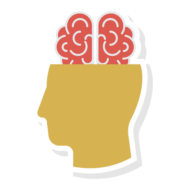 Business Management Flat icon for mind  & head  - Вектор, зображення