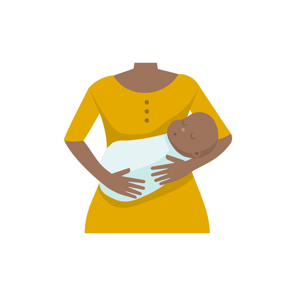 Afro-amerikai anya egy kisfiúval. Lapos vektor illusztráció - Vektor, kép