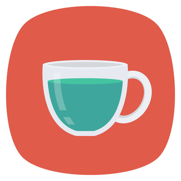 Health & Fitness flat icon for tea &  cup  - Wektor, obraz