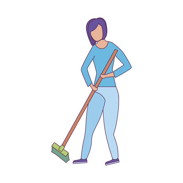 Avatar woman with rake vector design - Vector, Image