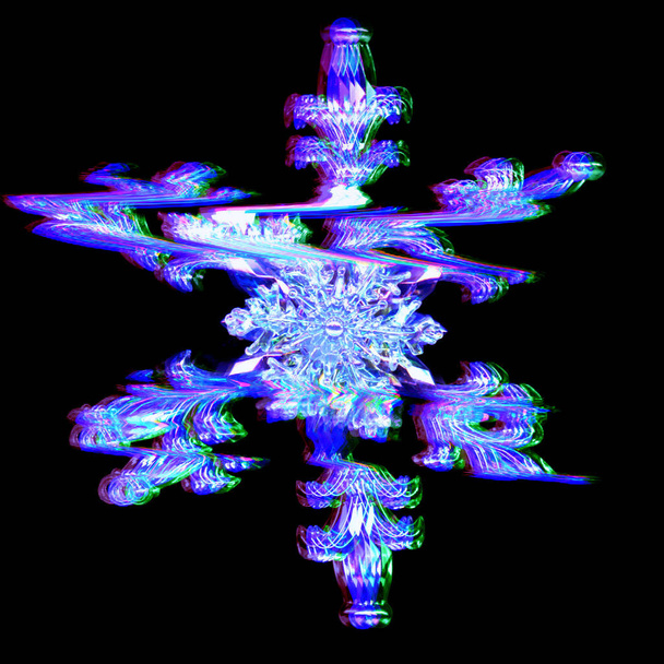 Переплетений сніжинка з цифровим глюком і ефектом викривлення
 - Фото, зображення