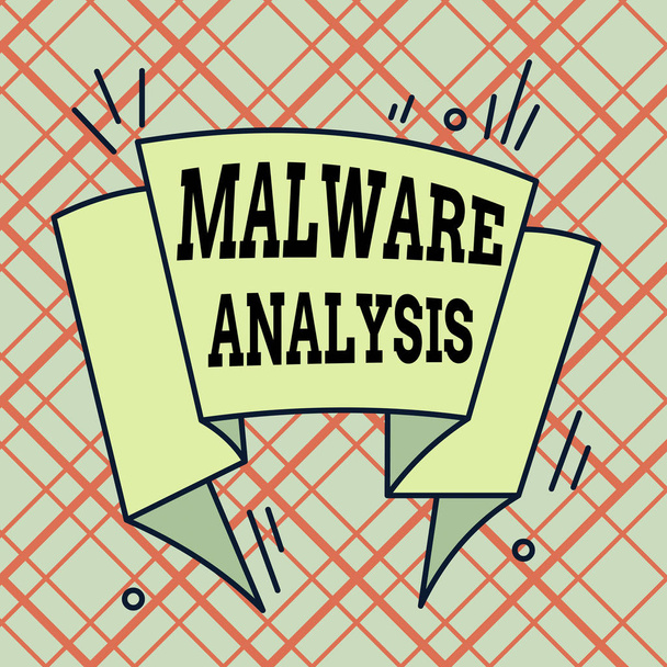 A malware analízist bemutató feljegyzés. Üzleti fotó bemutatja mélyreható elemzése kitérő és ismeretlen fenyegetések aszimmetrikus egyenetlen alakú minta tárgy többszínű design. - Fotó, kép