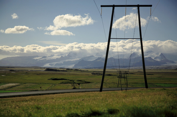 Power lines and glacier - Photo, image