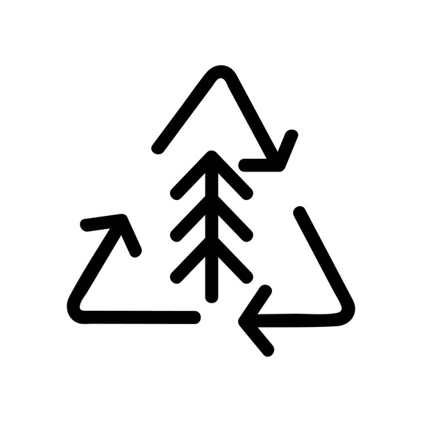 Organiczny recykling wektora ikony odpadów. Ilustracja izolowanego symbolu konturu - Wektor, obraz