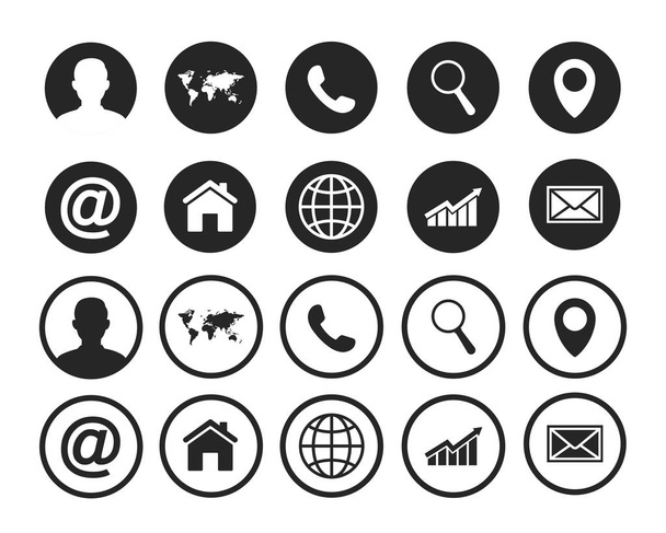 Contact us icons. Web icon set - Vector, Image