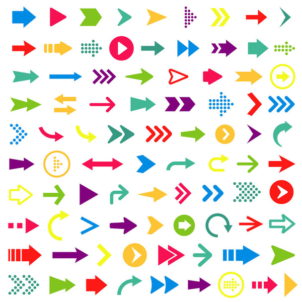 Ilustración vectorial de iconos de flecha establecidos - Vector, Imagen