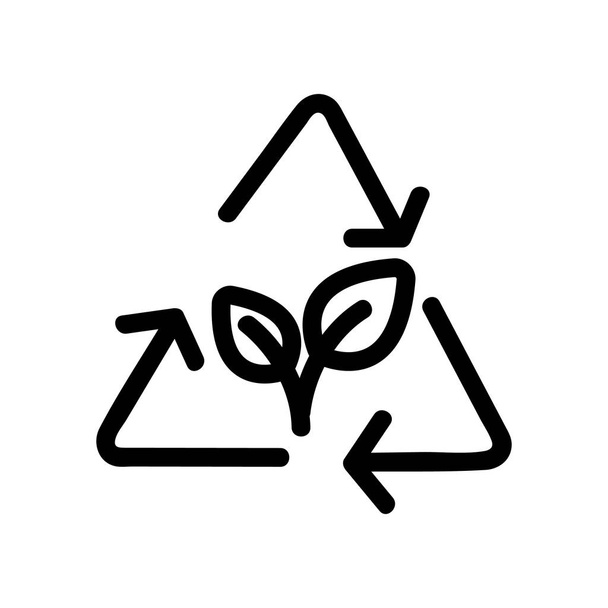 Reciclagem orgânica do vetor de ícones de resíduos. Isolado contorno símbolo ilustração
 - Vetor, Imagem