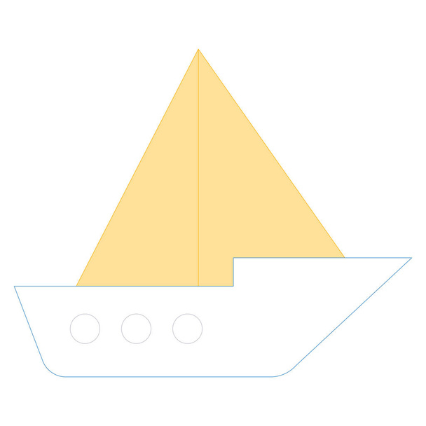 Ocean and Sea line icon for boat - Διάνυσμα, εικόνα