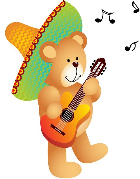 Mexican Musician Teddy Bear - Διάνυσμα, εικόνα