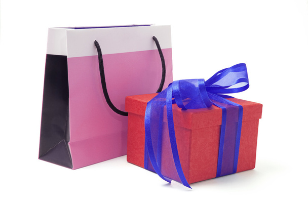 Shopping Bag and Gift Box - Zdjęcie, obraz