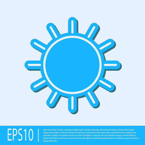 Blue line Sun icon isolated on grey background. Vector Illustration - Vector, Image