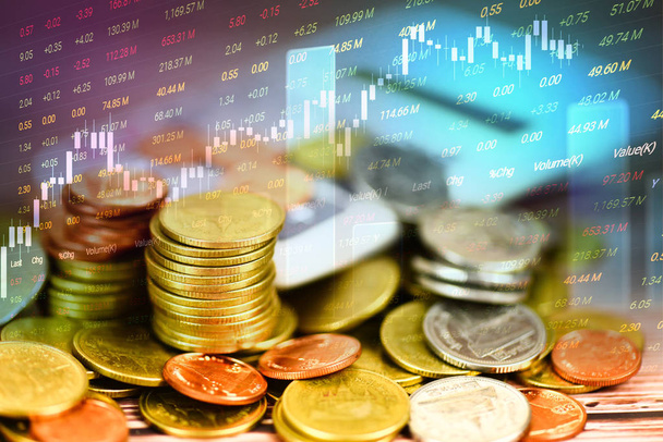 Монеты на фондовом рынке график бизнеса Forex торговли и анализа
  - Фото, изображение