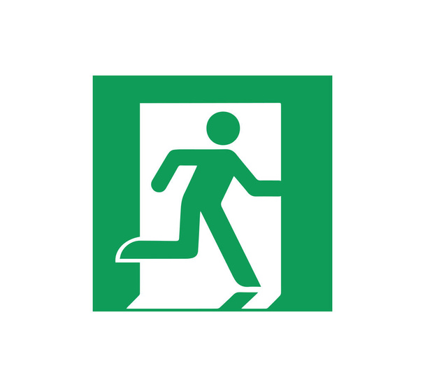 Emergency Exit Sign. Vector illustration, flat design - Vector, Image