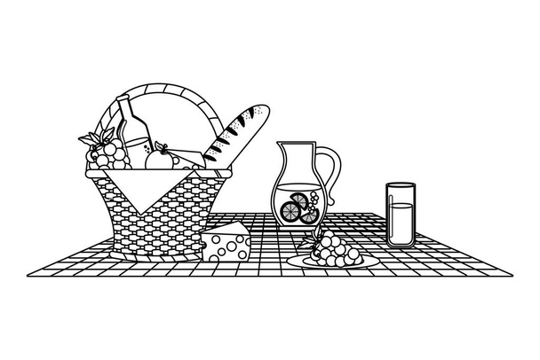 Geïsoleerde picknickmand ontwerp Vector Illustrator - Vector, afbeelding