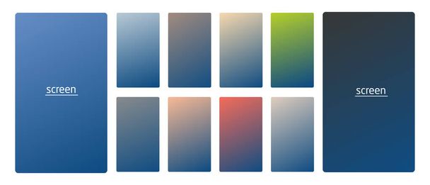 Vibrant and living smooth gradient soft colors coral palette for devices - Vector, Image