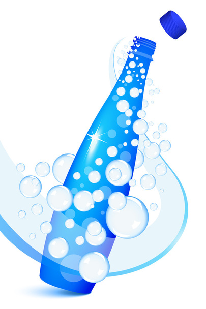 Botella de agua espumosa
 - Vector, imagen