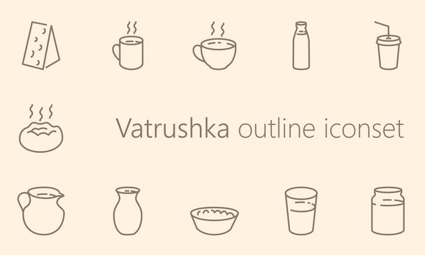 vatrushka skizzieren einfache Symbol-Set - Vektor, Bild