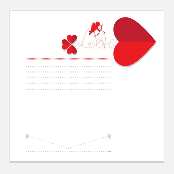 tarjeta para el ángel del amor de San Valentín con arco y flecha
 - Vector, Imagen