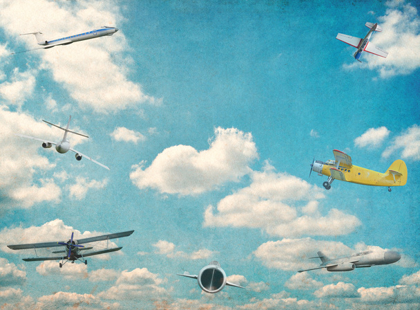 Винтажный фон ретро-авиации
 - Фото, изображение