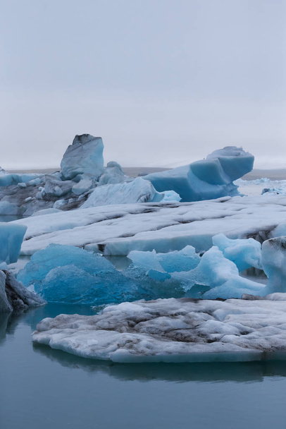 Bizarre ice floes of Iceberg lagoon jokulsarlon on the south of  - Photo, image