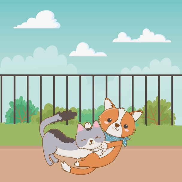 Дизайн кошки и собаки
 - Вектор,изображение