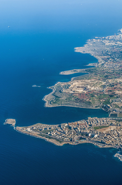 Bugibba havadan görünüşü Malta - Fotoğraf, Görsel