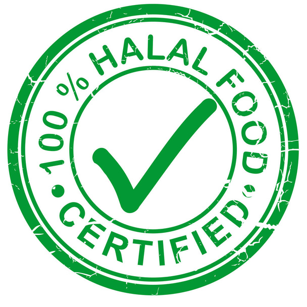 Wzór stempla halal, certyfikat Halal Vector - Wektor, obraz