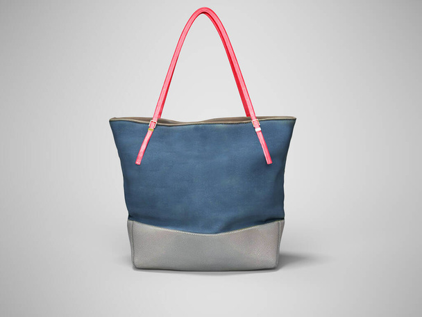 3D rendering beach bag for sale isolated on gray background with - 写真・画像
