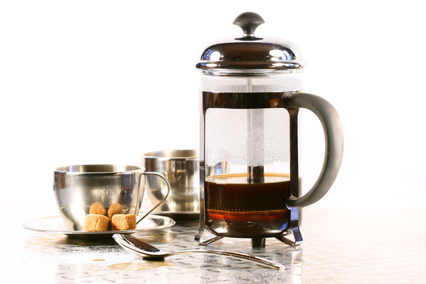 Coffee cups with french press - Photo, Image