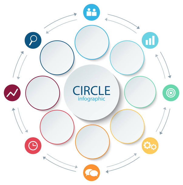 Abstract round infographics. Color circle diagram 8 step. - Vector, Image