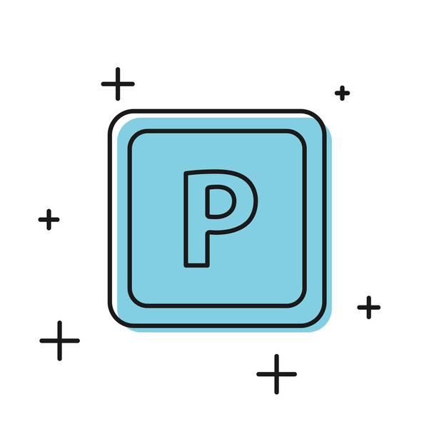 Icono de aparcamiento negro aislado sobre fondo blanco. Señal de calle. Ilustración vectorial
 - Vector, Imagen