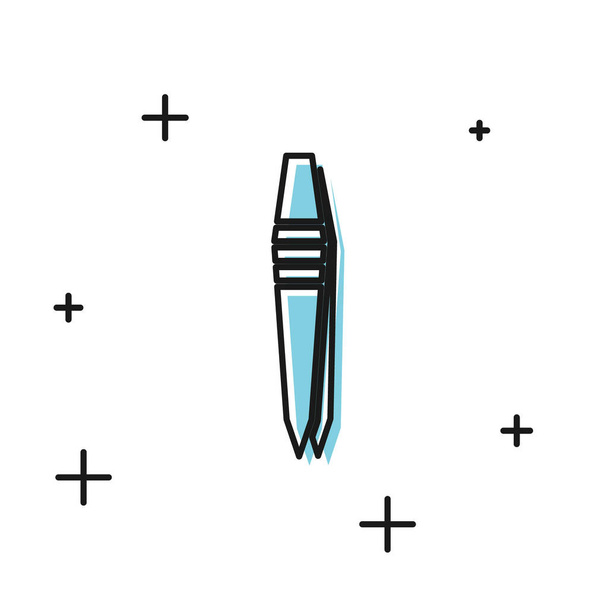 Zwarte Tweezers pictogram geïsoleerd op witte achtergrond. Vector Illustratie - Vector, afbeelding