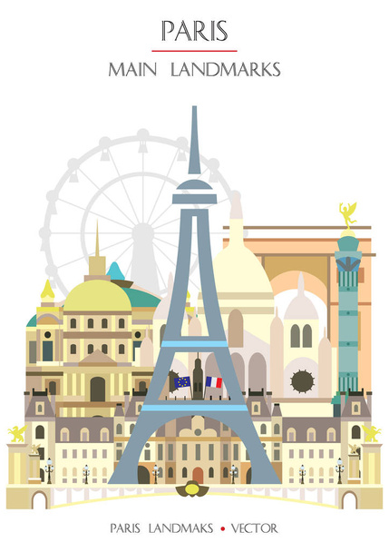 Renkli Paris simgesi 10 - Vektör, Görsel