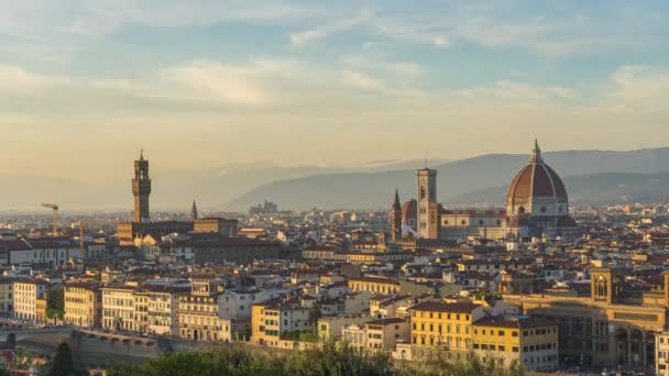 El horizonte de la ciudad de Florencia con vistas a la catedral de Florencia, Italia, el tiempo se agota.. - Imágenes, Vídeo