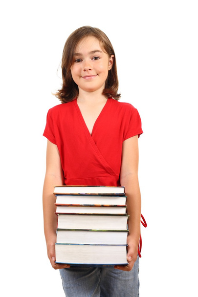 Schoolgirl with books - Photo, image