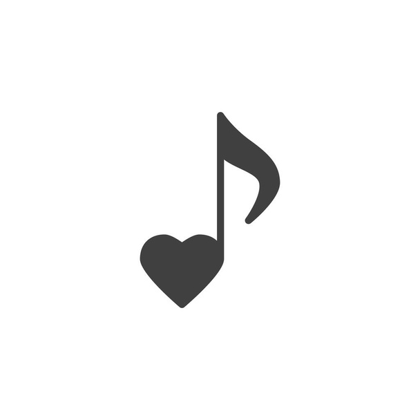 Romantic melody note vector icon - Vector, imagen